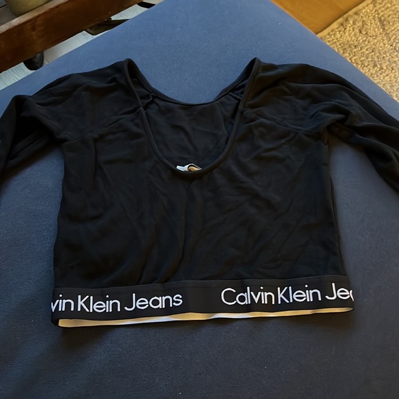 Calvin Klein jeans logo tape crop top - Picture 3 of 7